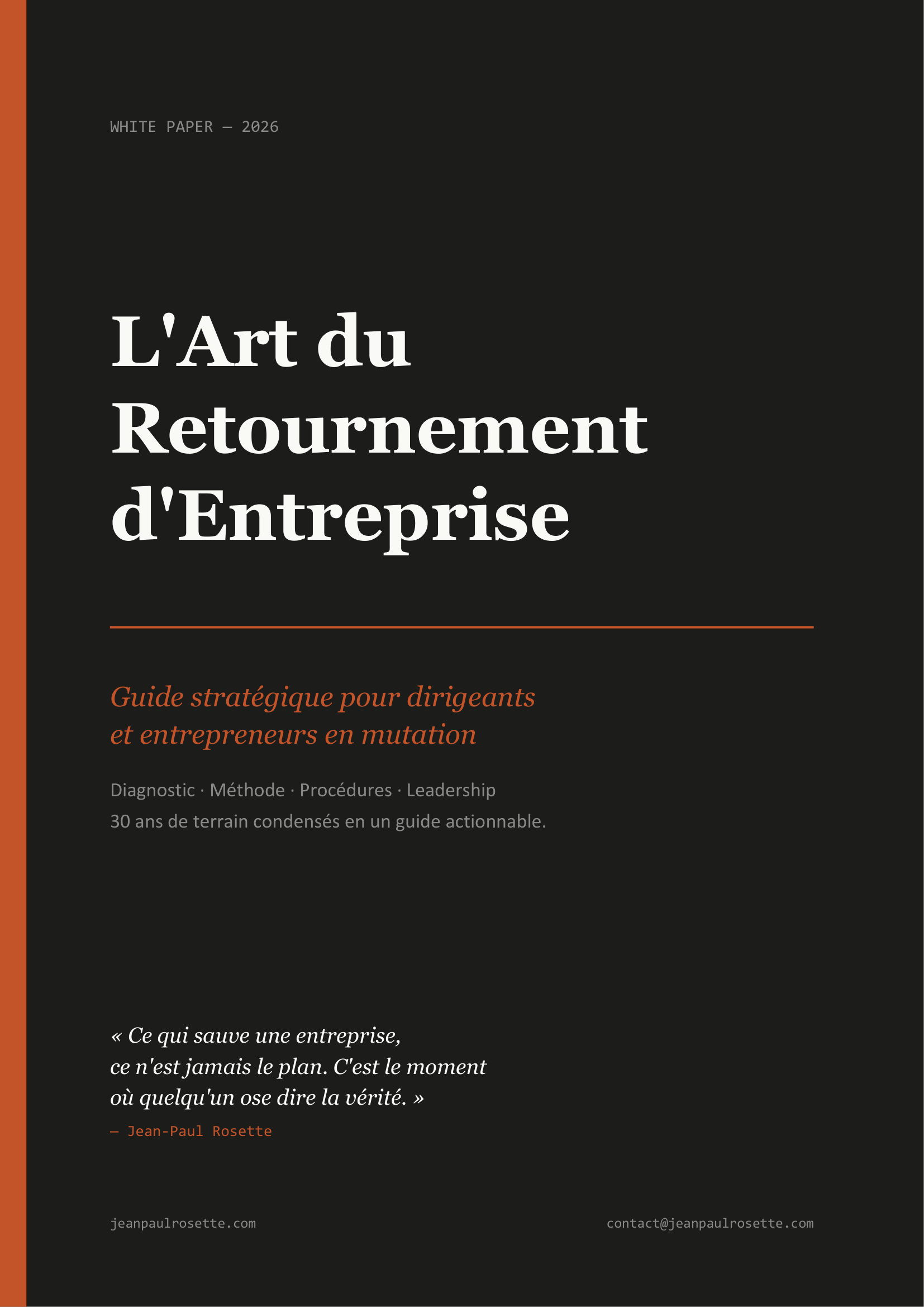 L'Art du Retournement d'Entreprise — White Paper — Jean-Paul Rosette