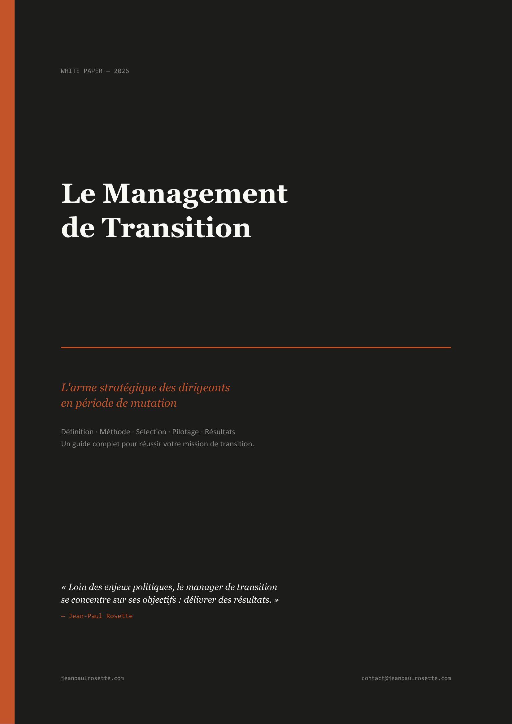 Le Management de Transition — White Paper — Jean-Paul Rosette